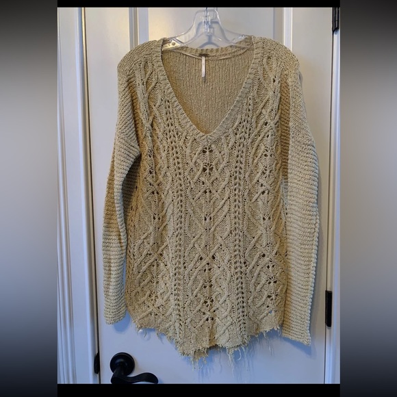 Free People Cross My Heart Cable Knit Pullover Sweater - Picture 4 of 10